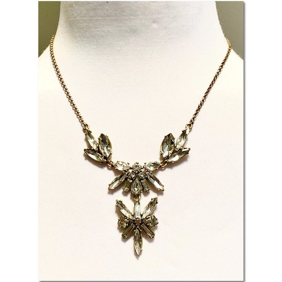 J. Crew Gold Crystal Cluster Statement Necklace NWT - Picture 5 of 5